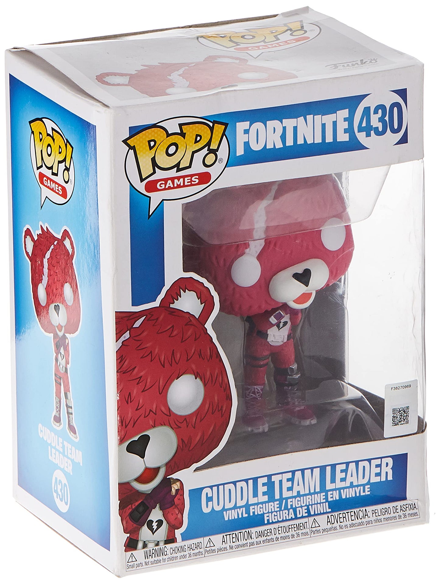Funko Pop Fortnite Cuddle Team Leader Flocked Vinyl Figure, 3.75 inches, White, Model FU40948