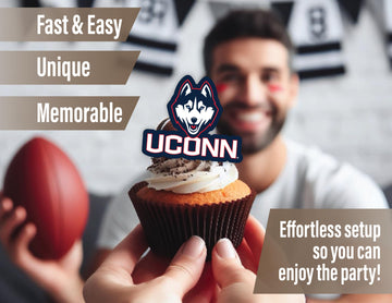 Uconn Huskies Party Supplies (42 Pieces) For University Of Connecticut Graduation, Tailgating And Birthday Party Decorations Wit