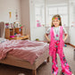 Xonyicos 8 Pcs Girls Kids 60S 70S Hippie Costume Disco Outfits Fringe Vest Boho Bell Bottoms Hippie Outfits Accessories Set (Pin