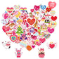 MARFOREVER 200 Pcs Valentines Stickers Love Heart Stickers for Kids Valentines Day Stickers Bulk Vinyl Waterproof Stickers for G