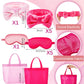 Sintuff 24 Pcs Kids Spa Party Supplies For Girls 6 Spa Party Robes 6 Tote Bags 6 Headbands 6 Spa Masks (Pink Birthday,Size 14)