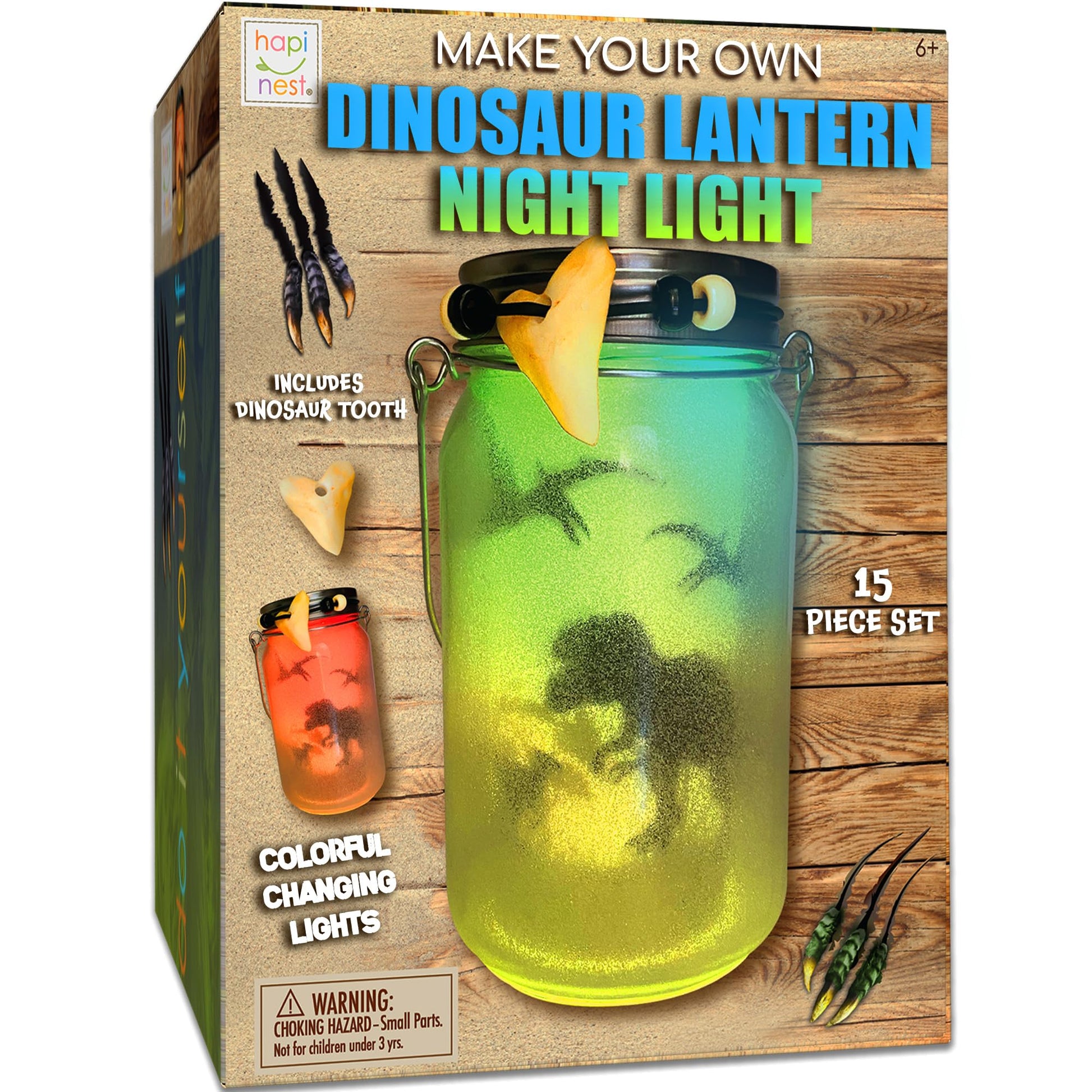 Hapinest DIY Dinosaur Toy Lantern Night Light Kit - Arts and Crafts Gift for Boys or Girls Ages 6 7 8 9 10 Years Old and Up