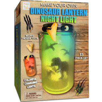 Hapinest DIY Dinosaur Toy Lantern Night Light Kit - Arts and Crafts Gift for Boys or Girls Ages 6 7 8 9 10 Years Old and Up