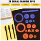Chivao Spiral Art Gear Geometric Ruler Spiral Circle Template For Drawing Plastic Template Ruler Drawing Kit Spiral Curve Stencils With Pens Paper For Drawing Diy Art Crafts Sketch(Elegant)