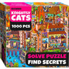 QUOKKA 1000 Piece Jigsaw Puzzle - Knighty Cats - Cardboard - Premium Packaging for Relaxation & Creativity