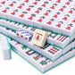 Yellow Mountain Imports Celestial Opal Mahjong Set - 146 Tiles, Large, Melamine, Blue Vinyl Case, For Chinese Style Gameplay
