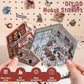 12 Set DIY 3D House Scene Stickers, Fun DIY 3D Sticker Scene Make Your Own Mini Room Coffee Shop Supermarket,Cute Cartoon Miniat