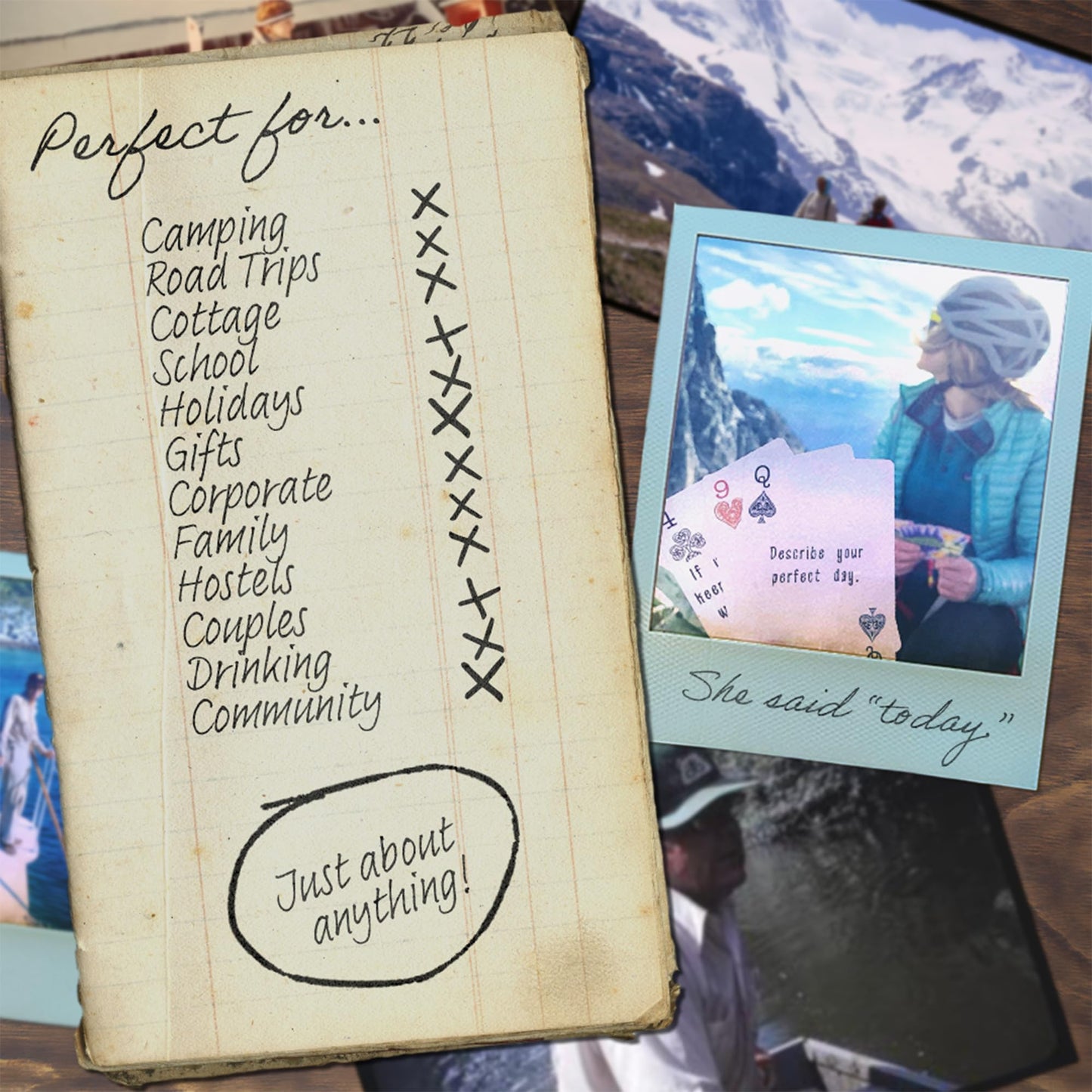 Basecamp Cards: Kids Edition Conversation Starters - 52+2 Family Friendly Unique Questions - Family Conversation Cards - Playing
