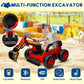 Hetoy Ride On Excavator for Kids, 4WD Electric Excavator Toy, 12V Battery Powered Construction Truck Digger with Remote Control.