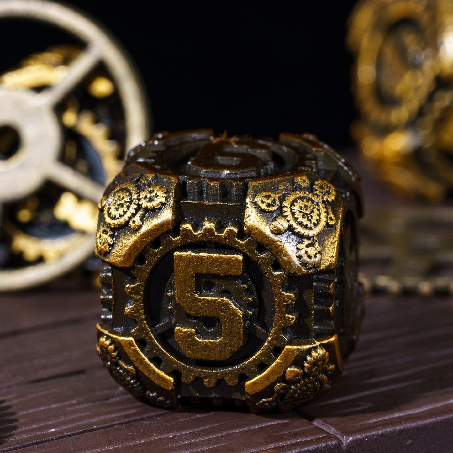 Iustidie Metal Dice Set D&D, 7-Die Dnd Dice Metal Gear Dice With Dice Gift Bag For Dnd Dungeons And Dragons Role Playing Games(A