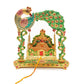RAAVEE gifts Metal Laddu Gopal Jhula Palna for Laddu Gopal Ji, Nand Gopal Swing Palna with Peacock Design Decorative Showpiece, 
