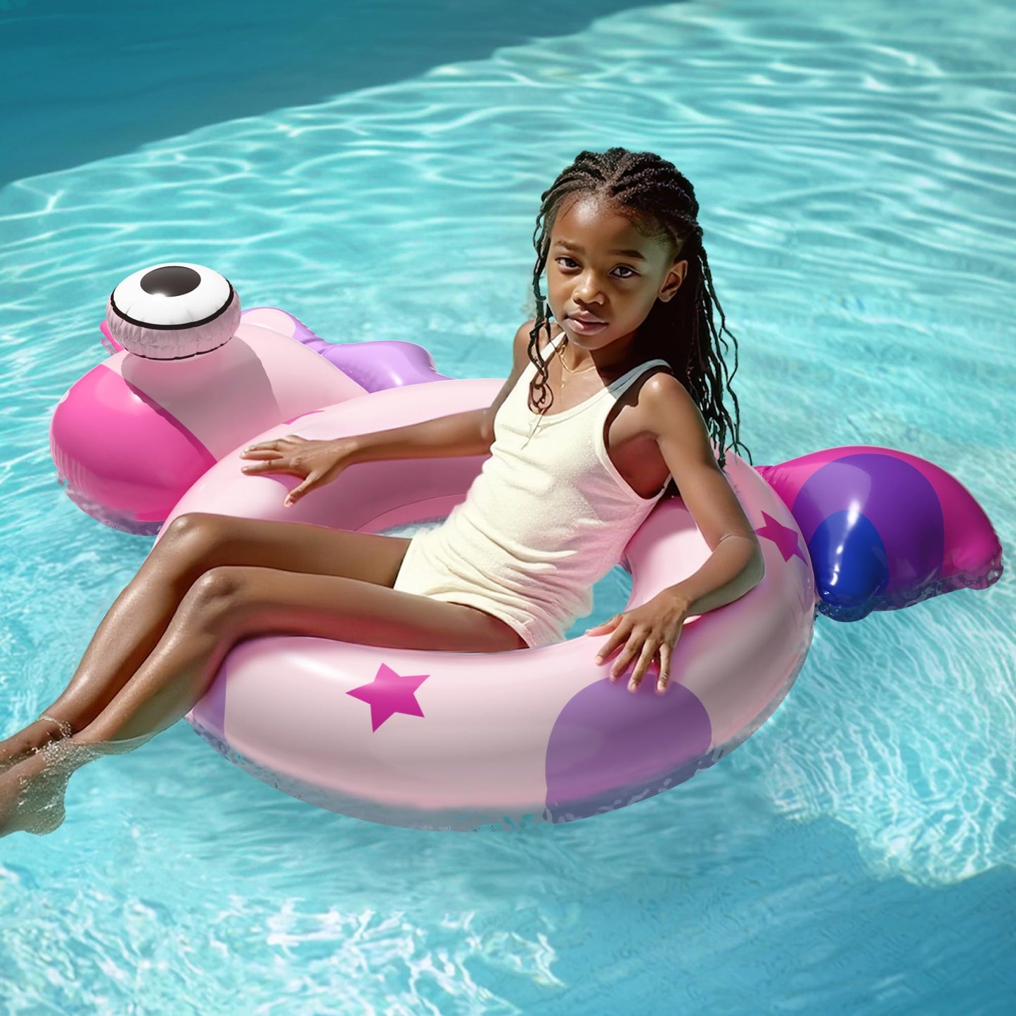 Pool Wave Kids Swim Ring Pool Floats, Girls Unicorn Inflatable Swimming Tube Floaties, Toddler Outdoor Water Floating Toy For Be