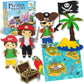 Craftiloo Pirates Pre-Cut Fun Kids Sewing Kit For Kids Ages 8-12 Children Beginners Sewing Kit Kid Crafts Make Your Own Felt Pil