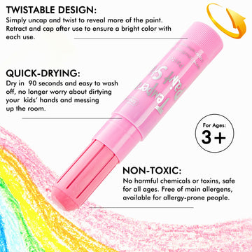Shuttle Art Tempera Paint Sticks, 20 Pastel Colors, Quick Drying Solid Paint for Kids, 1 Count (Pack of 20)
