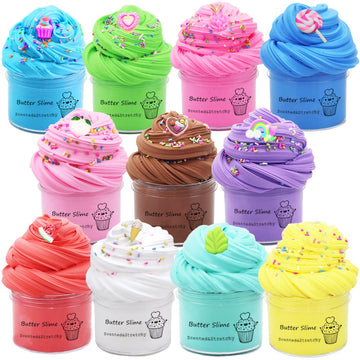 Butte Slime Kit 11 Pack Party Favor For Kids, Color And Texture Experience, Stress Relief Toy For Girls And Boys