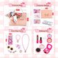 MILEILUOYUE 36Pcs Girl Wallet & Cosmetics Set, Child-Size Handbag & Mobile Phone, ABS Material, Ideal Birthday Gift for Girls 3-8 Years Old