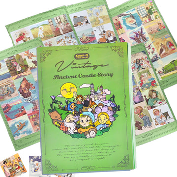Funblast Kawaii Sticker Book  20 Sheets, 200+ Stickers Self Adhesive Vintage Ancient Castle Stickers Set, Cute Decorative Stick