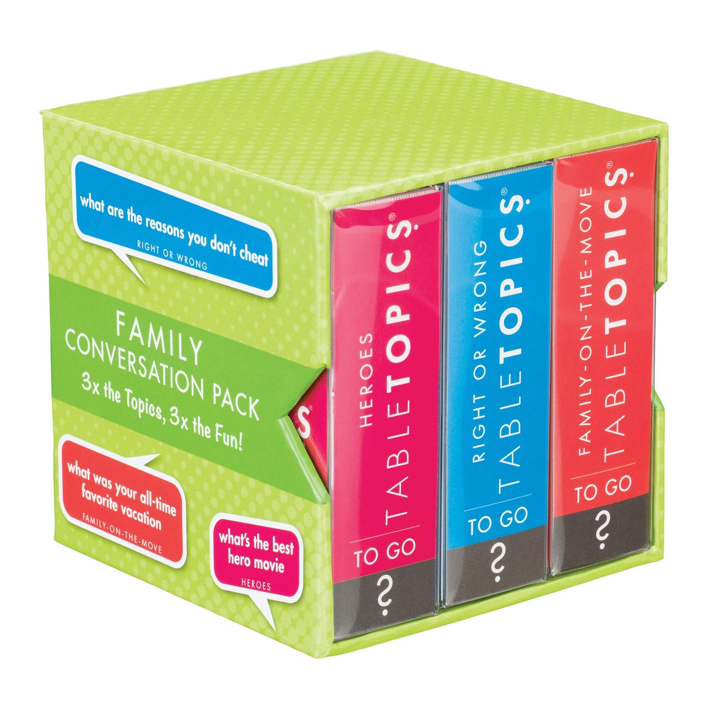 Tabletopics Family Conversation Pack - 120 Conversation Cards For Family Connection, Engage Kids By Talking & Playing, Boxed Set Of 3 Topics