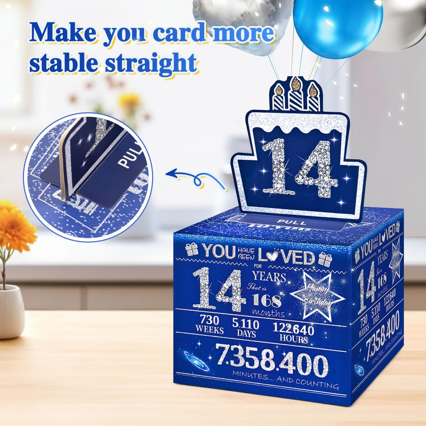 Toyeishi 14 Happy Birthday Money Box For Cash Gift, 14Th Birthday Decorations For Boys And Girls, Gifts For 14 Year Old Boy, Boy
