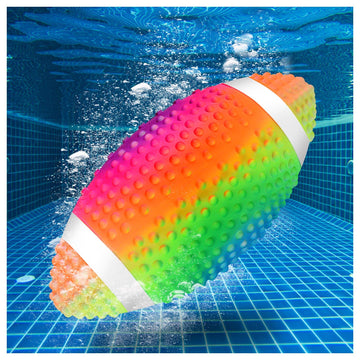 Kxcoftxi Water Football For Pool, 9.5 Inch Summer Pool Football With Rainbow Color For Pool Games, Beach Games, Diving Games, So