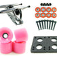 Big Boy Longboard Parts Package 180mm Raw Trucks 70mm Solid Pink Wheels/Bearings/HW
