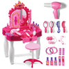 Play22 Pretend Play Girls Vanity Set With Mirror And Stool 21 Pcs - Kids Makeup Vanity Table Set With Lights And Sounds - Kids B