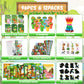 BenLouis 96Pcs Jungle Safari Party Favors Zoo Animals Coloring Books Crayons Sticker Stampers Slap Bracelets Set Bulk Classroom