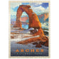 MyPuzzle Arches National Park: Snowy Delicate Arch, Vintage Poster - Premium 500 Piece Jigsaw Puzzle for Adults