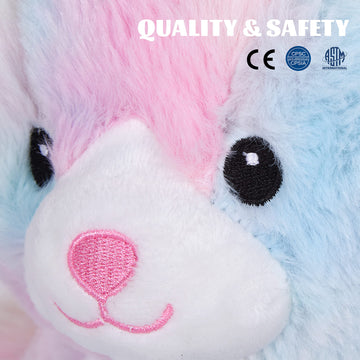 Glow Guards 13'' Rainbow Cat Plush Toy - Light-Up Soft Stuffed Animal Bed Night Light for Toddlers & Kids - Perfect Birthday Gift