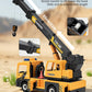 Coroiesty Large Crane Truck Toy - Extendable Arm, Lights & Sirens, Plastic, Yellow, Model QL888-20 for Kids 3-8 Years Old