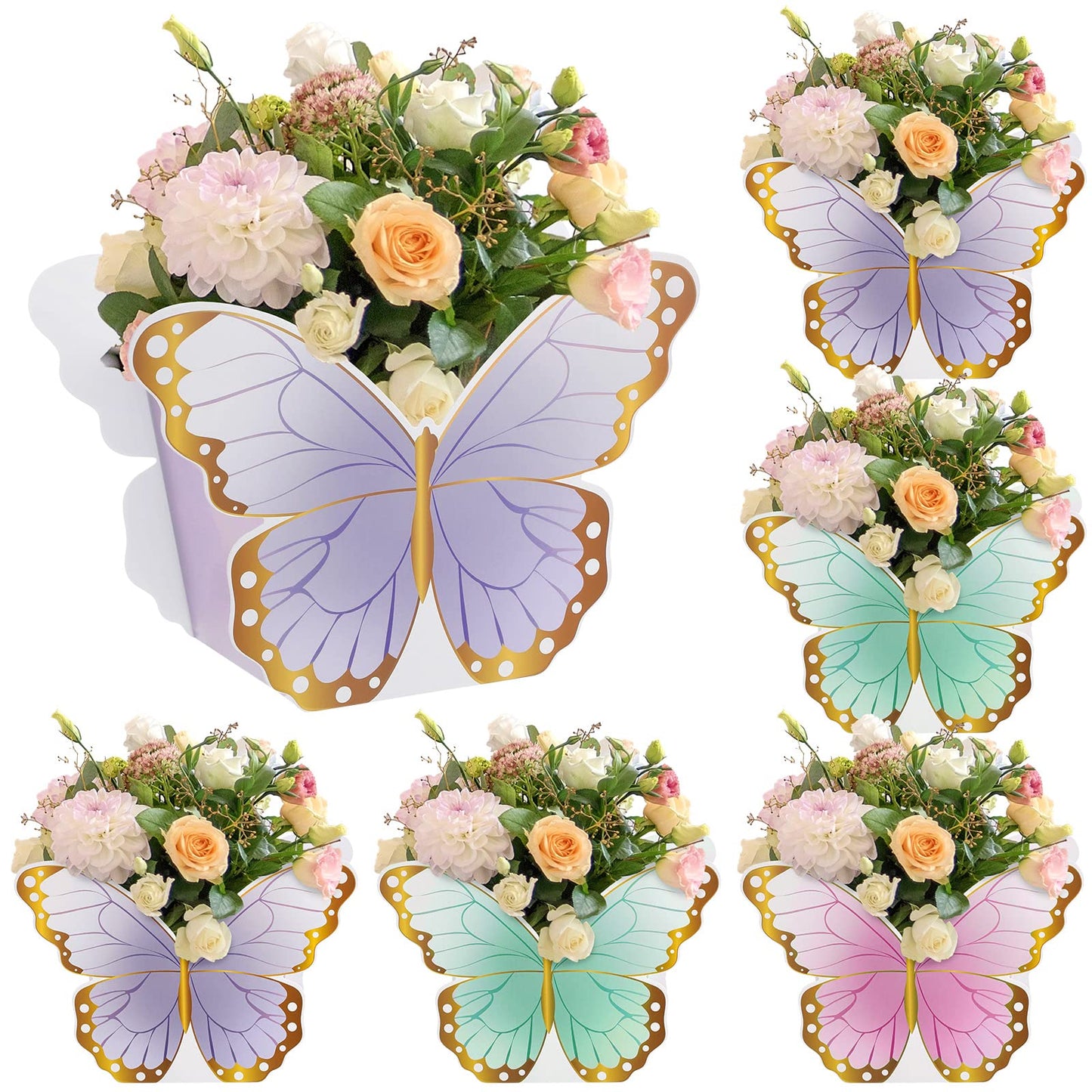 Fuutreo 6 Pcs Butterfly Centerpieces For Baby Shower Birthday Tea Party Favors D  Cor, Butterfly Decorations For Tables, Butterf