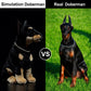 ZHONGXIN MADE 12" Simulation Doberman Stuffed Animal Plush Toy - Black Polyester Puppy for Kids, Ideal Gift for Girls & Boys