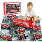 Niplooow Fire Toys For 3 4 5 6 Years Old Boys Girls Kids, Die Cast Metal Fire Truck Toys W/Play Mat, Rescue Emergency Fire Truck