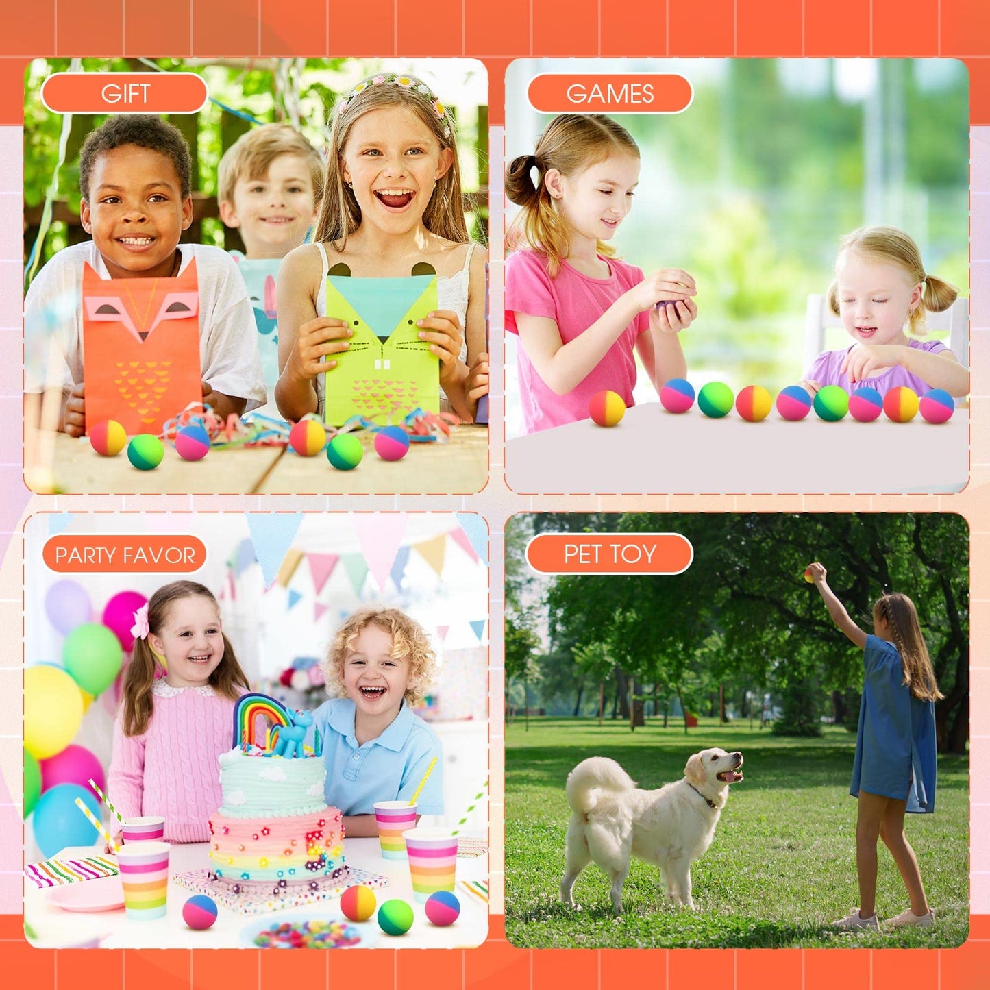 Jenaai 30 Pcs Bouncy Balls for Kids, 45 mm/1.77 inch Large Bounce Balls Bulk Colorful Jumbo Rubber Balls for Birthday Party Favo