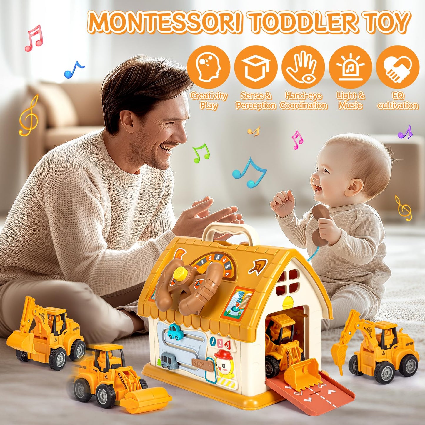 SLTBEH Baby Toys for 1 2 3 Year Old Boy and Girl Gifts Toddler Toys Age 1-2 10-in-1 Montessori with Sound Lights Music Clock Tel