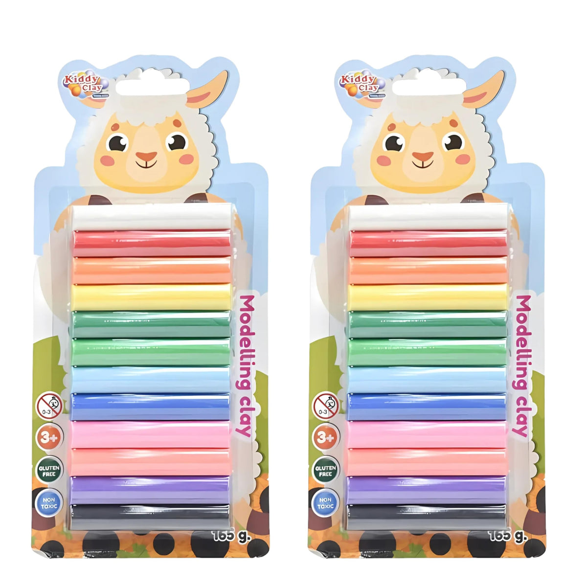 Kiddy Clay 12 Round Sticks Of Clay (165 G.) In Blister Card, Colourful Reusable Diy Soft Clay, Creative Art & Crafts, Ideal Gift