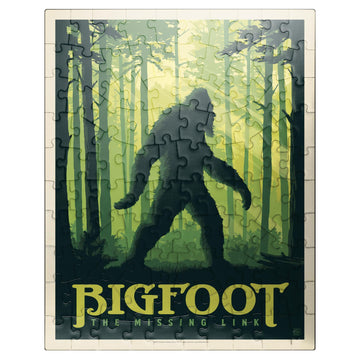 MyPuzzle Bigfoot: The Missing Link  Vintage Poster - enhanced 100 Piece Jigsaw Puzzle for mature-themeds
