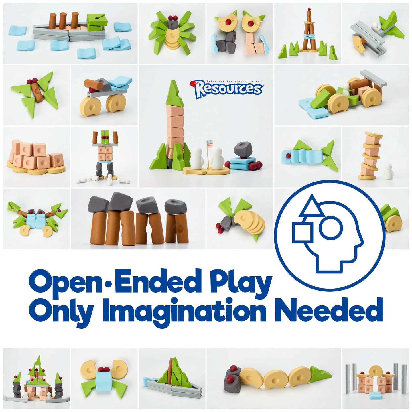 Taksa Toys Nature-Inspired Unique Reggio Emilia Learning Toys, Preschool Resources For Fine Motor Skills, Educational Building Blocks For Kids, Montessori Toys For 4 5 6 7+ Ages, Expert Pack 144 Pcs