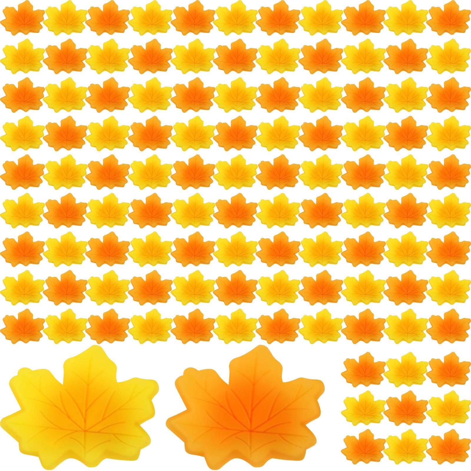 Jerify 100 Pcs Maple Leaf Pinch Autumn Yellow Leaves Dumpling Mini Cute Relieve Anxiety Soft and Cute Thanksgiving Party Favors 