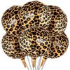BBTO 6 Pcs Leopard & Cheetah Print Foil Balloons 22 Inch 4D Large Metallic Round Leopard Balloons Cheetah Print Decoration for B
