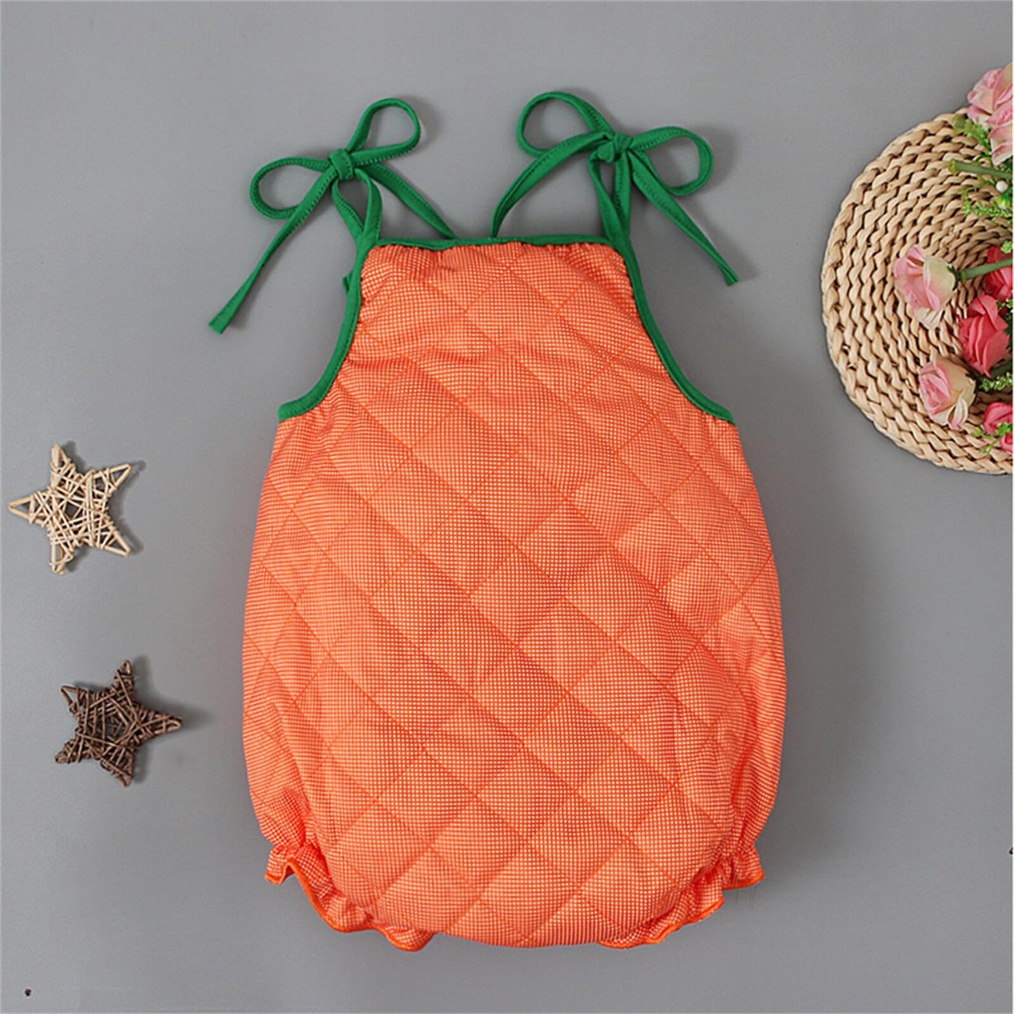 Noubeau Toddler Baby Boy Girl Halloween Clothes Pumpkin Sleeveless Romper Bodysuit One Piece Halloween Outfit(Pumpkin 2,18-24 Mo