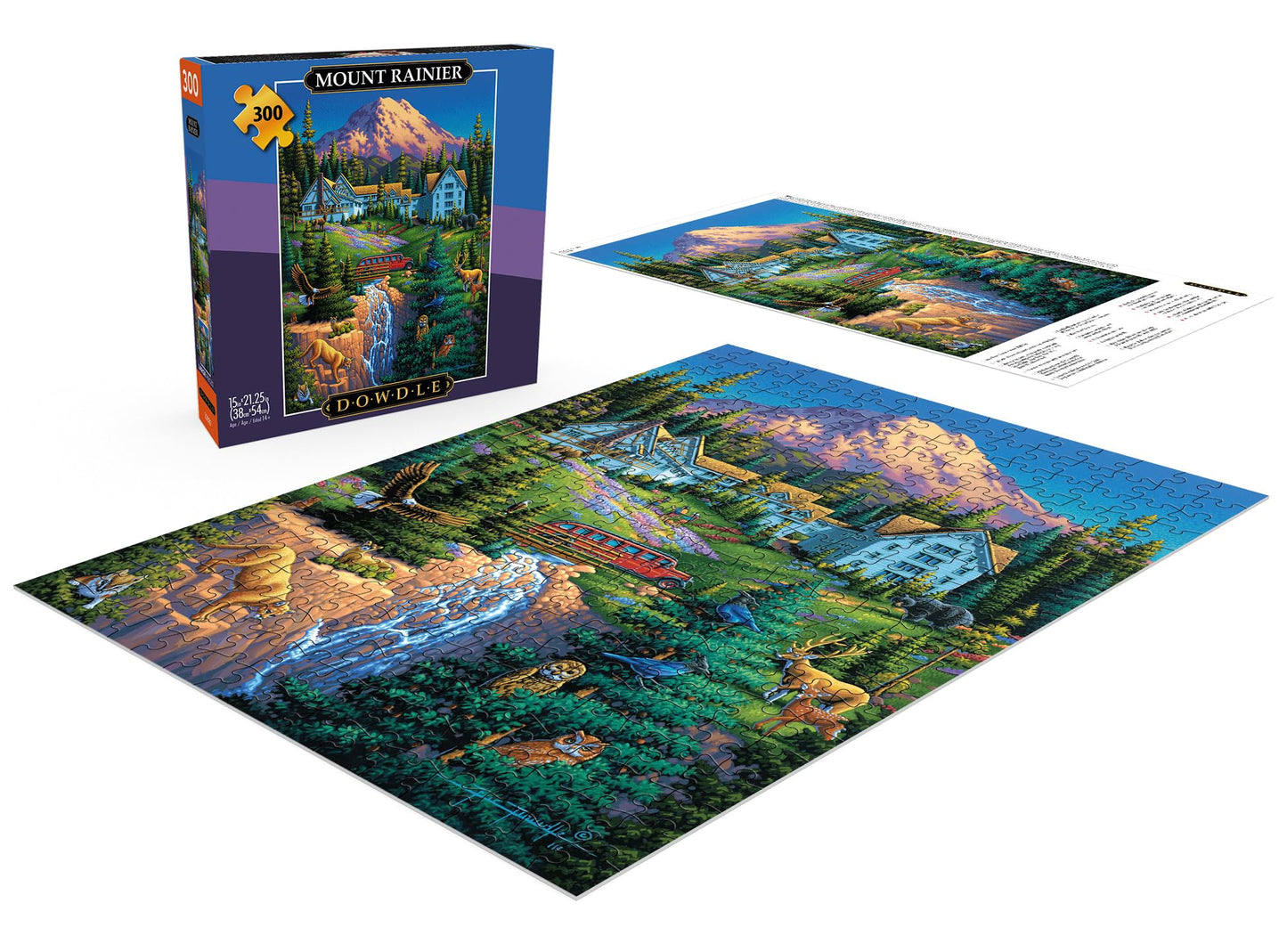 Buffalo Games 300 Piece Jigsaw Puzzle - Mount Rainier - Multicolor - Challenging Paper Puzzle for Adults, Finished Size 21.25 x 15.00
