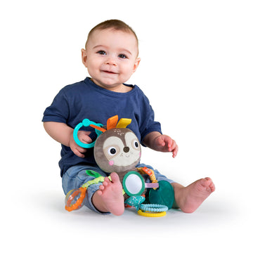 Bright Starts Sloth Plush Playful Pals Take-Along Bpa-Free Stroller Baby Toy, Age Newborn+