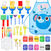 Kids Washable Finger Paints Set, Shuttle Art 33 Pack Non Toxic Kids Painting Set with 10 Colours (60ml) Finger Paints, Paint Pad