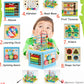 Vomocent Wooden Activity Cube For 1 Year Old Kids, Educational Learning Bead Maze For Toddler Age 1-3, Developmental Montessori Toys For 12-36 Months Boys Girls Gift
