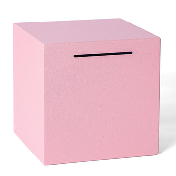 Piggy Bank For Adults Must Break To Open, Unbreakable Adults Piggy Bank Made Of Stainless Steel, Metal Saving Bank (Pink, 7.9-In