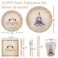 Aibiin 112 Pcs Princess Party Plates Princess Birthday Decorations Once Upon A Time Castle Princess Party Tableware Set Purple F