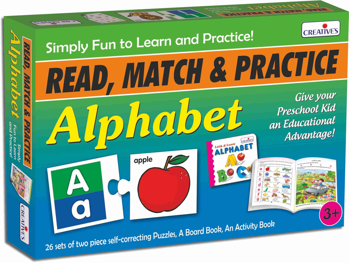 CreativeS Read, Match And Practice Alphabet | Early Reading Skills | Practicing And Writing Letters Of The Alphabet | Learning 