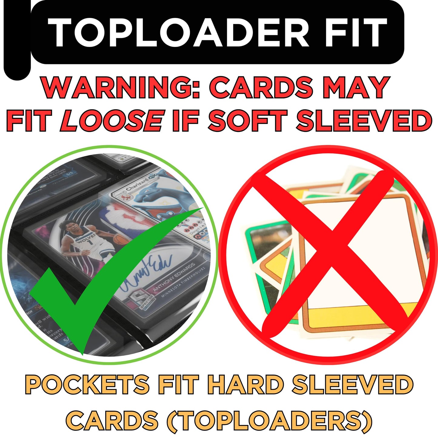 enhanced Top Loader Binder for 288 Cards - 9 Pocket Double Sided Easy Flip Pages - Zipper-Enclosed Ringless Toploader Binder (Scratch Resistant  Blue & Black Interior  2-Pack 288 Cards)