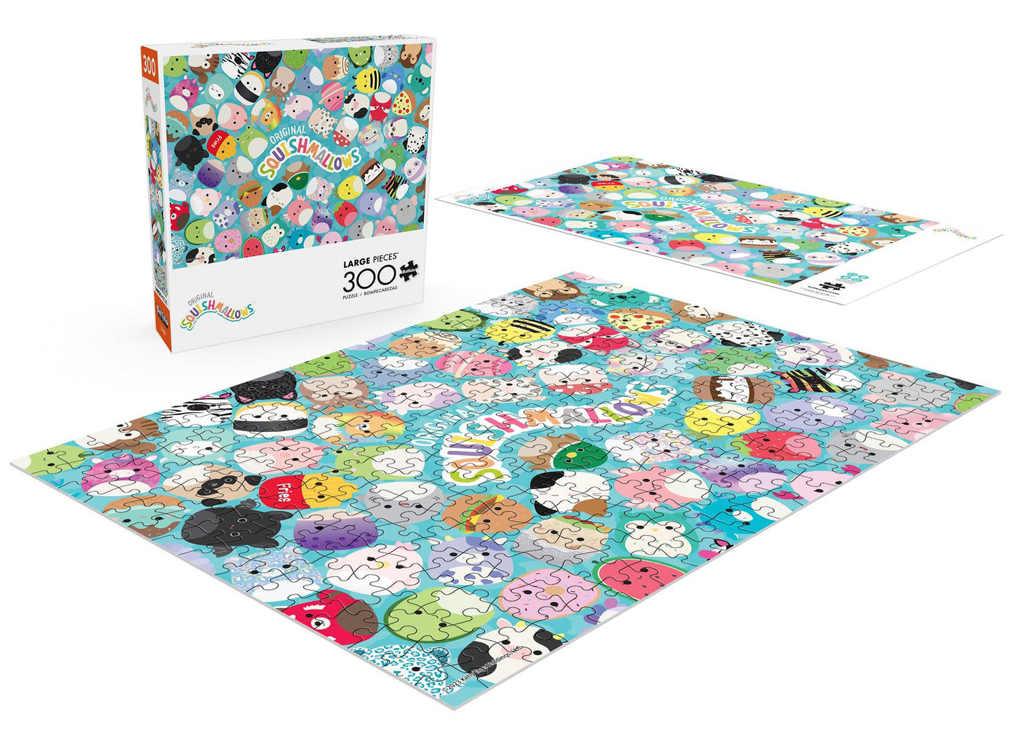Buffalo Games Squishmallow Friends 300-Piece Jigsaw Puzzle, Large Multicolor, Paper, Model 22408
